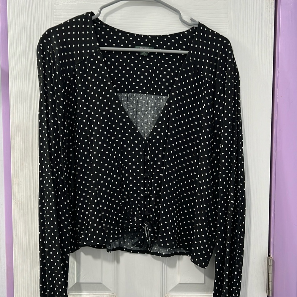 Target Wild Fable Polka Dot Cropped Blouse